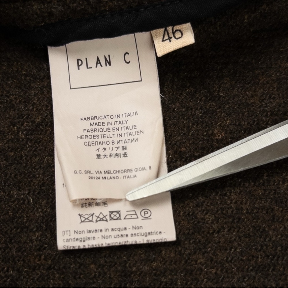 EUC PLAN C Roll-neck Wool Cape Jacket In Brown Size 46/US Size 10/Size L - Picture 12 of 14